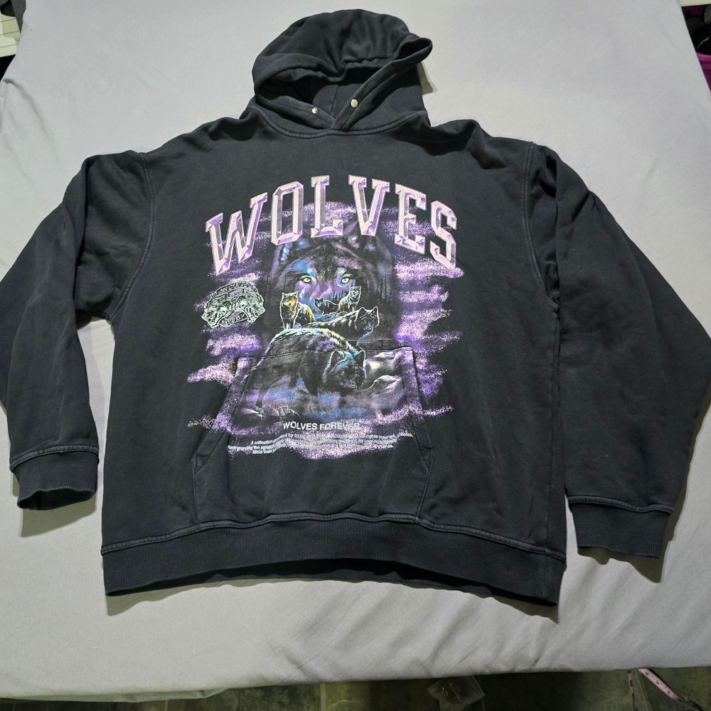 Darc Sport Wolves Club Hoodie Mens XXL Black Graphic Premium Vintage Collection